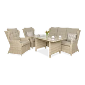Meble ogrodowe - Meble technorattanowe TRIVENTO DINING 3 Beige - miniaturka - grafika 1