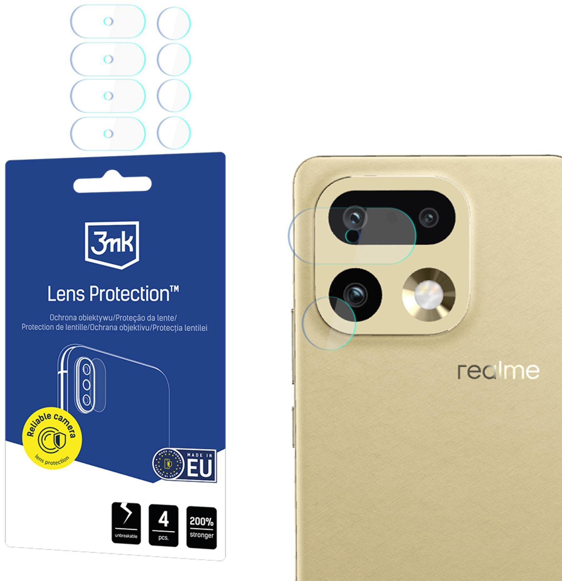 Ochrona na obiektyw aparatu 3MK Lens Protection do Realme 16 Pro 5G 4szt