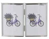 Ramki na zdjęcia - Ramka metalowa srebrna 2 zdjęcia 10x15 z zawiasami - miniaturka - grafika 1