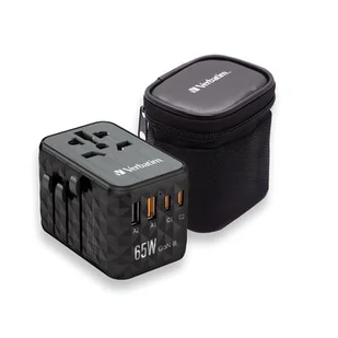 Verbatim Uniwersalny adapter podróżny World-to-World UTA-05 Verbatim, 2x USB-C PD, QC 4+, 2x USB-A, czarna, 65 W - Akcesoria podróżnicze - miniaturka - grafika 4