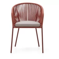 Fotele i krzesła ogrodowe - Krzesło ogrodowe z plecionką w kolorze terakoty Kave Home Yanet - miniaturka - grafika 1