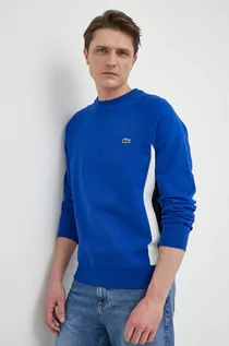 Bluzy męskie - Lacoste bluza męska kolor niebieski wzorzysta - grafika 1