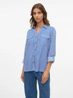 Bluzki damskie - Vero Moda Bluzka w kolorze biało-niebieskim - miniaturka - grafika 1