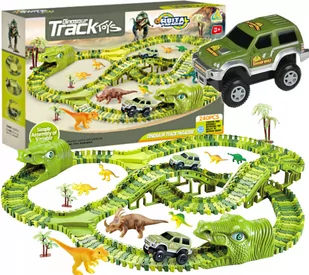 TOR SAMOCHODOWY WYŚCIGOWY DINO PARK 240 el. Z DINOZAURAMI Y285 - Tory, garaże, parkingi - miniaturka - grafika 1