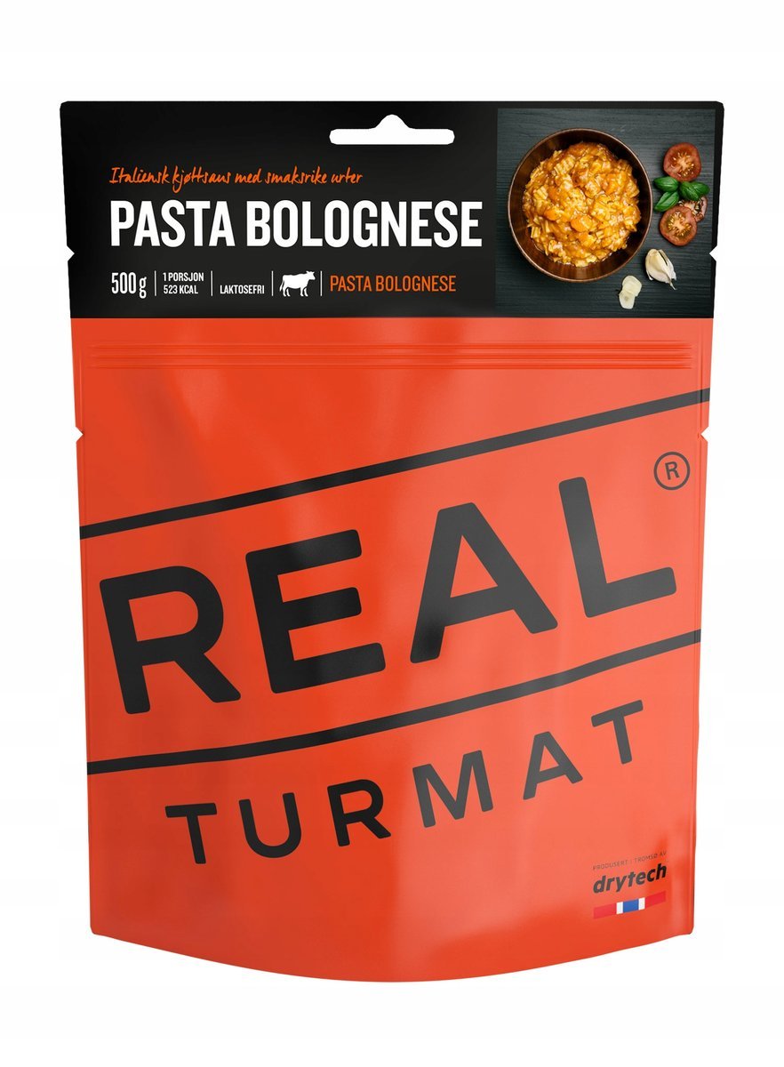 Real Turmat Makaron Bolognese liofilizat z mięsem na kuchenkę polową