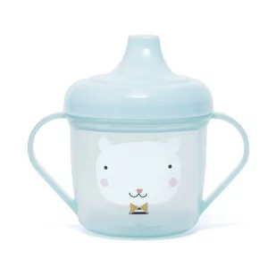 Petit Monkey Petit Monkey - transparentny kubek treningowy z ustnikiem Miś i Krople - Kubki dla dzieci - miniaturka - grafika 1