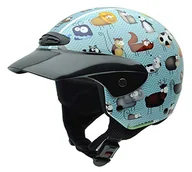 Kaski motocyklowe - NZI Single Jr Graphics kask motocyklowy, wielokolorowe ilustracje zwierząt, S - miniaturka - grafika 1