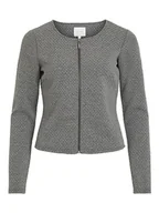 Kurtki damskie - Vila Damska kurtka z dzianiny, krótki zamek błyskawiczny, Medium Grey Melange, XXL - miniaturka - grafika 1