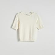Swetry damskie - Reserved - Bluzka z wiskozą - Kremowy - miniaturka - grafika 1