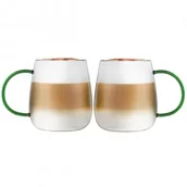 Szklanki - Vialli Design Komplet szklanek z zielonym uchem Bolla 1142 2 x 400 ml - miniaturka - grafika 1