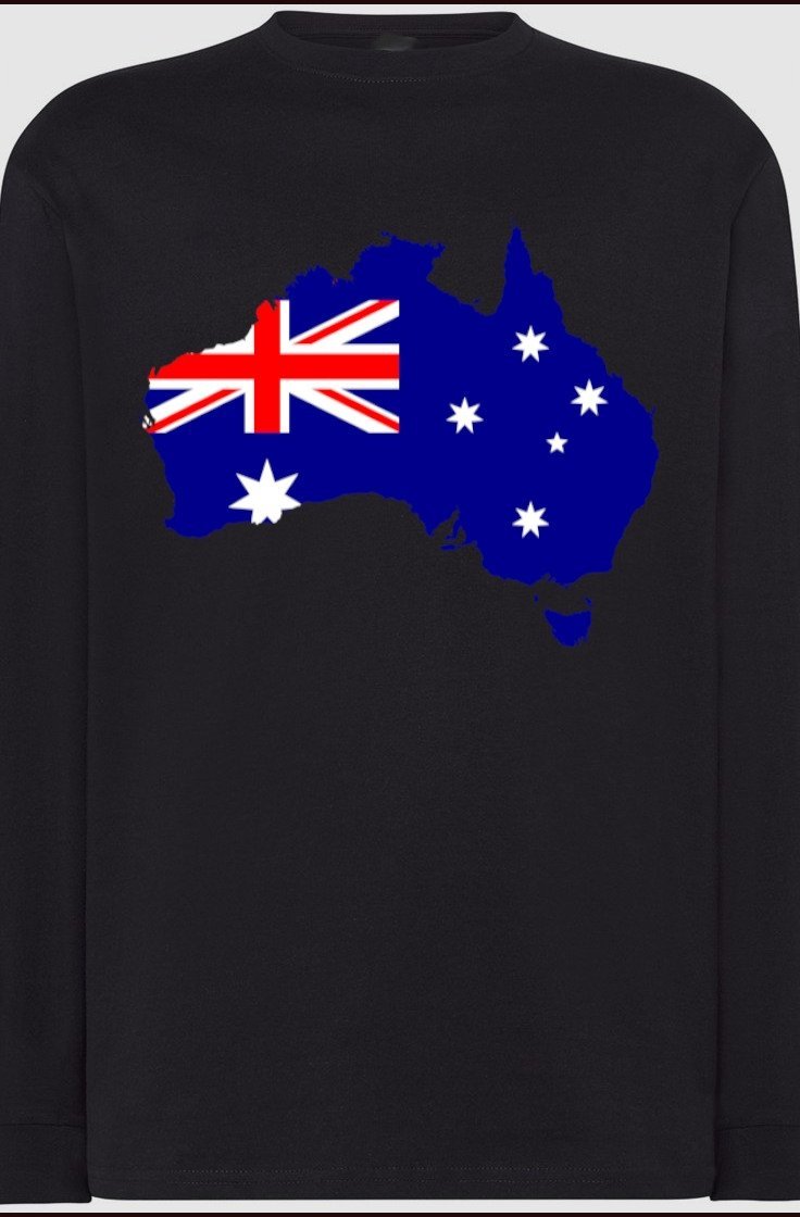 Australia Flaga Męski Longsleeve Modny Rozm.4XL