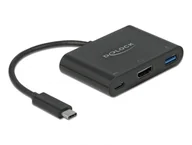 Stacje dokujące i replikatory portów - DeLOCK 64091 stacja dokująca USB 3.2 Gen 1 (3.1 Gen 1) Type-C Czarny 64091 - miniaturka - grafika 1