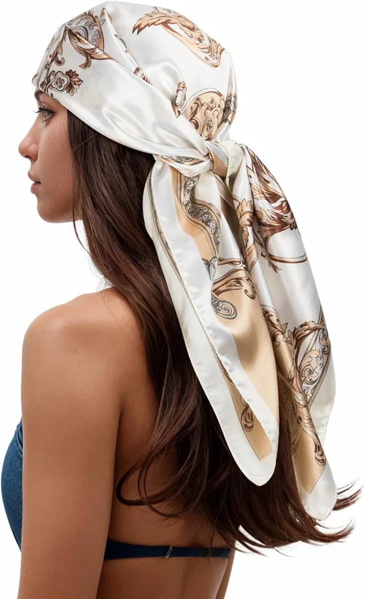 APASZKA 90X90CM DAMSKA JEDWABNA WIELOKOLOROWA WZORY ELEGANCJA CASUAL