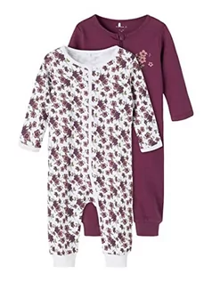 Śpiochy dla niemowląt - NAME IT Piżama niemowlęca, dwupak dla dziewcząt, bawełna organiczna, liliowy, 68 cm - grafika 1