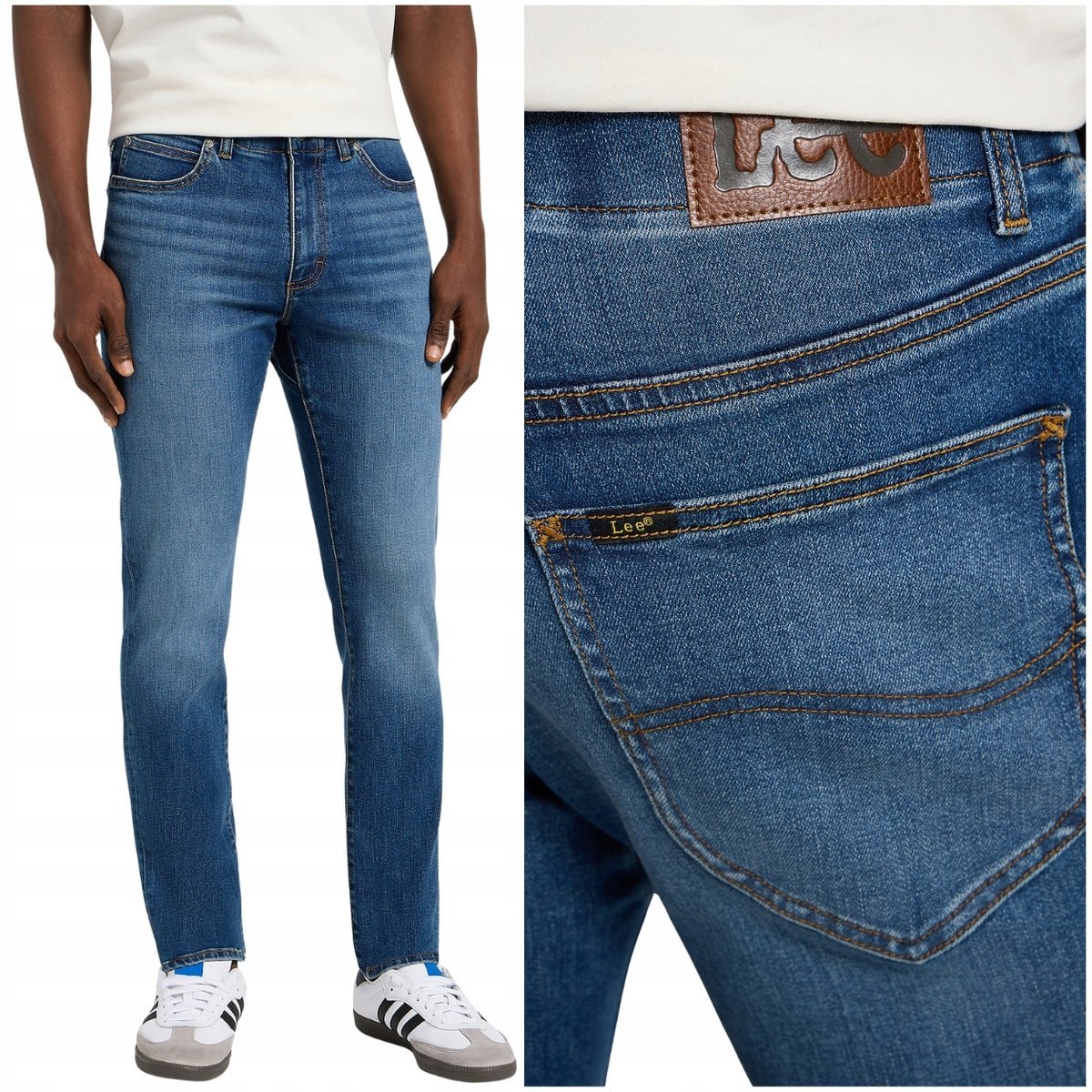 Lee SKINNY FIT XM Extreme Motion wygodne spodnie jeansowe rurki W38 L32