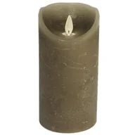 Świece - Świeca LED z prawdziwego wosku z timerem i migoczącym knotem Taupe Wysokość 15cm - miniaturka - grafika 1