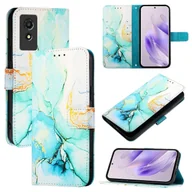 Etui i futerały do telefonów - Marmurowe skórzane etui na telefon do TCL 501 Zielony - miniaturka - grafika 1