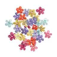 Scrapbooking - Kwiaty Ozdobne Papierowe Z Perełką Tęczowe 2Cm 32Szt - miniaturka - grafika 1