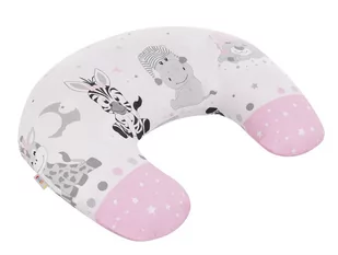 Rogal poduszka fasolka dziecięca do karmienia BAWEŁNA - Zebra żyrafa róż - Poduszki do karmienia - miniaturka - grafika 1