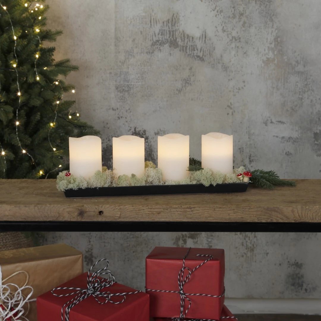 Zestaw 4x świeca Led woskowa MAY biała 12,5cm