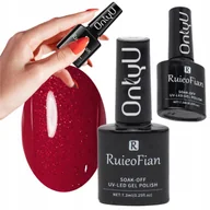 Lakiery do paznokci - Czerwony Brokatowy Hybrydowy Lakier Do Paznokci Z Polyskiem Lakier Uv/L121 - miniaturka - grafika 1
