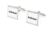 Spinki do mankietów i krawatów - Trójwymiarowe Spinki Z Napisem Doktor Biel - miniaturka - grafika 1