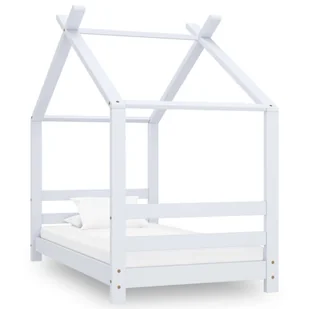 The Living Store Rama łóżka dziecięcego - biała - lite drewno sosnowe - 70x140 cm - Łóżko Dziecięce - Łóżeczka i kojce - miniaturka - grafika 1
