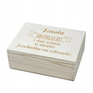 Pojemniki kuchenne - Pudełko na herbatę z imieniem, z grawerem na emeryturę - miniaturka - grafika 1