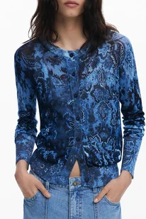 NIEBIESKI bluza na zamek DAMSKI DESIGUAL - Koszulki i topy damskie - miniaturka - grafika 1