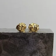Kolczyki - Nieregularne małe delikatne pozłacane kolczyki sztyfty - miniaturka - grafika 1