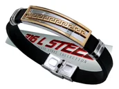 Bransolety męskie - ORYGINALNA KAUCZUKOWA BRANSOLETA BRANSOLETKA MĘSKA STAL CHIRURGICZNA 316L - miniaturka - grafika 1