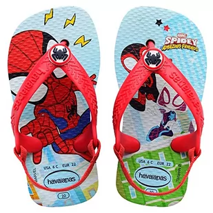 Havaianas Baby Marvel niebiesko-czerwone klapki japonki, niebieskie/czerwone, 5 UK, Niebieski czerwony - Buty dla chłopców - miniaturka - grafika 1