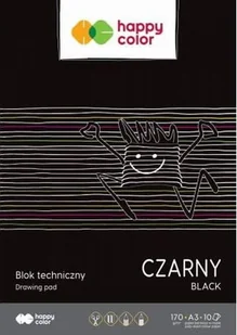 Happy Color, Blok techniczny A3 170G Czarny, Pakiet 10szt. - Podobrazia, bloki, papiery - miniaturka - grafika 1