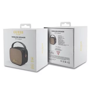 Guess głośnik Bluetooth GUWSB2P4SMK Speaker mini czarny/black 4G Leather Script Logo with Strap - Głośniki przenośne - miniaturka - grafika 4