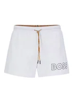 Kąpielówki męskie - Hugo Boss Szorty kąpielowe w kolorze białym - miniaturka - grafika 1