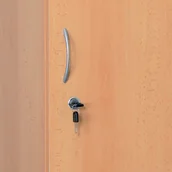 Szafy biurowe - B2B Partner Drewniana Szafka ubraniowa - dwudrzwiowa, szary/zielony 284503 - miniaturka - grafika 1