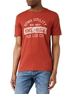 Koszulki męskie - Lee Męski t-shirt Stencil Tee, Red Ochre, M - miniaturka - grafika 1