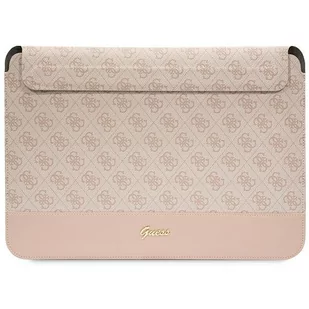 Guess Sleeve GUCS14PS4SGP 14" różowy/ pink 4G Stripe Metal Logo - Torby na laptopy - miniaturka - grafika 2