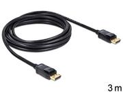 Kable komputerowe i do monitorów - Impakt KABEL DISPLAYPORT M/M 3M V1.2 (20 PIN) 4K CZARNY DELOCK - miniaturka - grafika 1