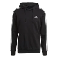 Bluzy sportowe damskie - Bluza z Kapturem Essentials 3-Stripes Rozmiar L Czarny - GK9062 - miniaturka - grafika 1