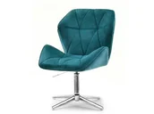 Fotele i krzesła biurowe - Turkusowy Fotel Obrotowy Z Regulowaną Wysokością Velo Podstawa Chromowana - miniaturka - grafika 1