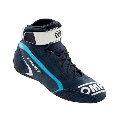OMP Unisex FIA 8856-2018 Buty First Race My2021 niebieskie/cyjanowe, rozmiar 44 (DE)