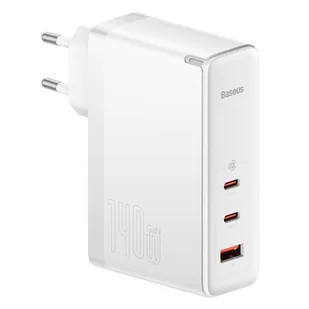 Baseus Ładowarka sieciowa GaN5 Pro 2xUSB-C + USB, 140W (biała) - Ładowarki do telefonów - miniaturka - grafika 1