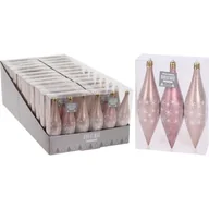 Bombki - Bombka w kształcie sopla różowo-łososiowa 3 sztuki mix - miniaturka - grafika 1