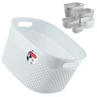 Pojemniki biurowe - Koszyk prostokątny 6L Curver Filo Recycled, biały - miniaturka - grafika 1