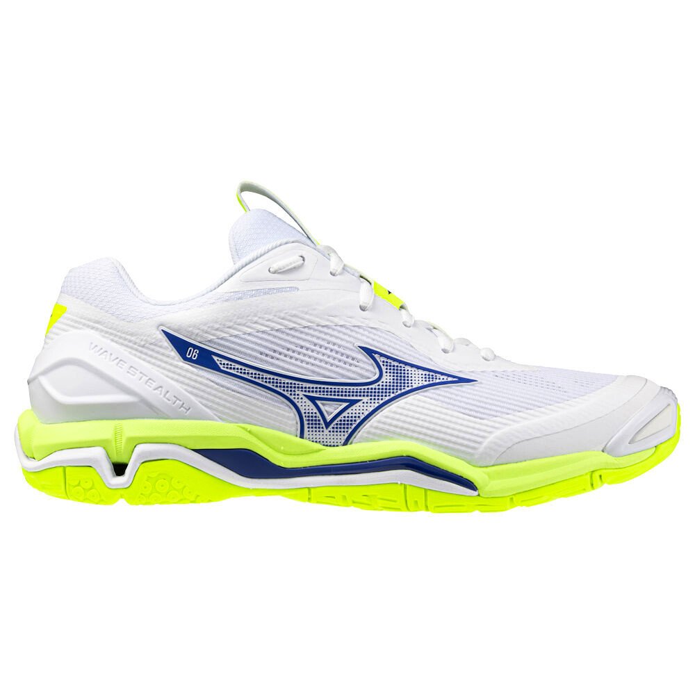 Męskie buty gimnastyczne Mizuno Wave Stealth 6 White/Lightning Yellow/Dazzlin EUR 44,5
