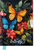 Szkolne artykuły papiernicze - Pamiętnik z kłódką 80k 14x18cm Butterfly Motyl - miniaturka - grafika 1