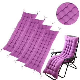 Duża Poduszka Na Leżak Ogrodowy Pikowane 4 Sztuki 155X60 Fioletowa - Poduszki ogrodowe - miniaturka - grafika 1