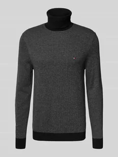 Golf o kroju regular fit z mieszanki bawełny i kaszmiru - Swetry męskie - miniaturka - grafika 1