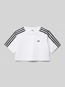 Koszulki dla dziewczynek - Pudełkowy krój T-shirt z kontrastowymi paskami - miniaturka - grafika 1